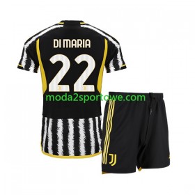 Koszulka Juventus Angel Di Maria 22 Dziecięcy Domowe Stroje Piłkarskie 2023/24 Krótki Rękaw